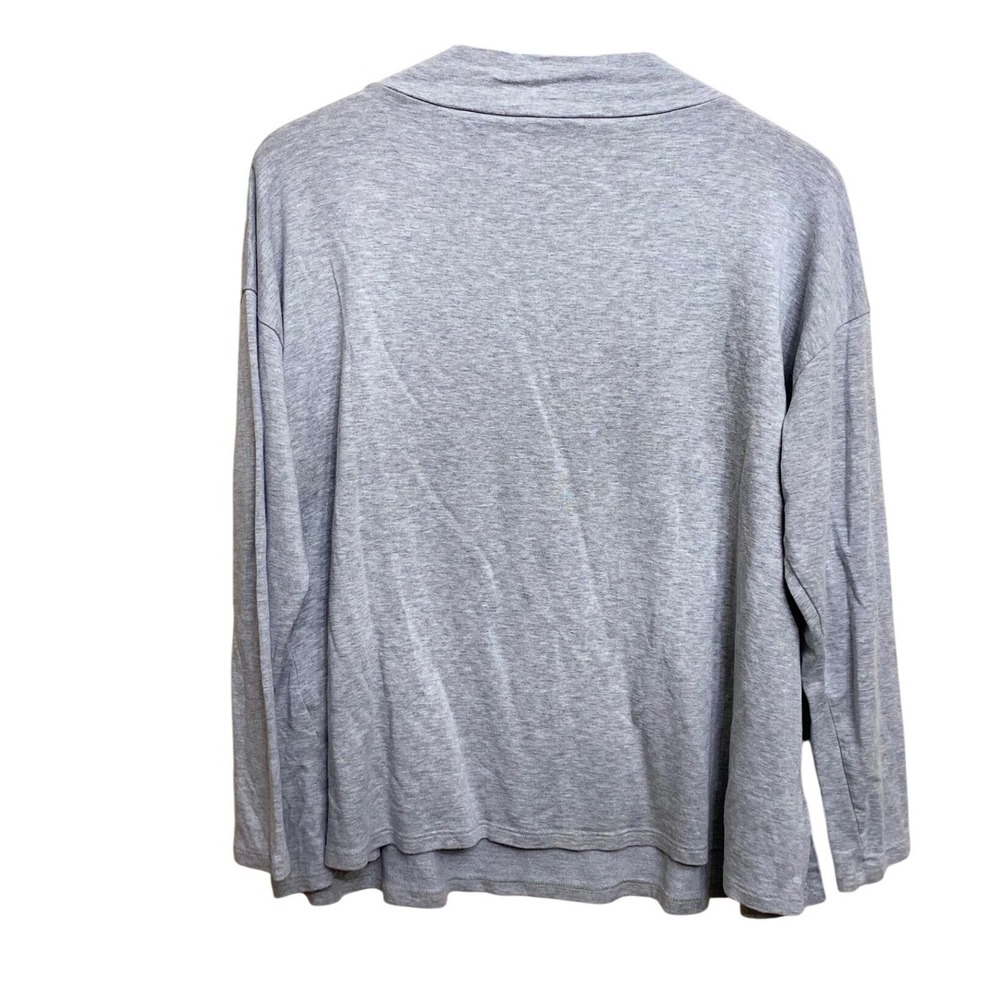 Eileen Fisher Womens Gray Tencel Lyocell Mock Neck Long Sleeve Top Size Medium - Picture 5 of 5